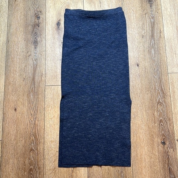 Brochu Walker Blue Cotton Side Slit Midi Skirt Size S - Picture 1 of 9
